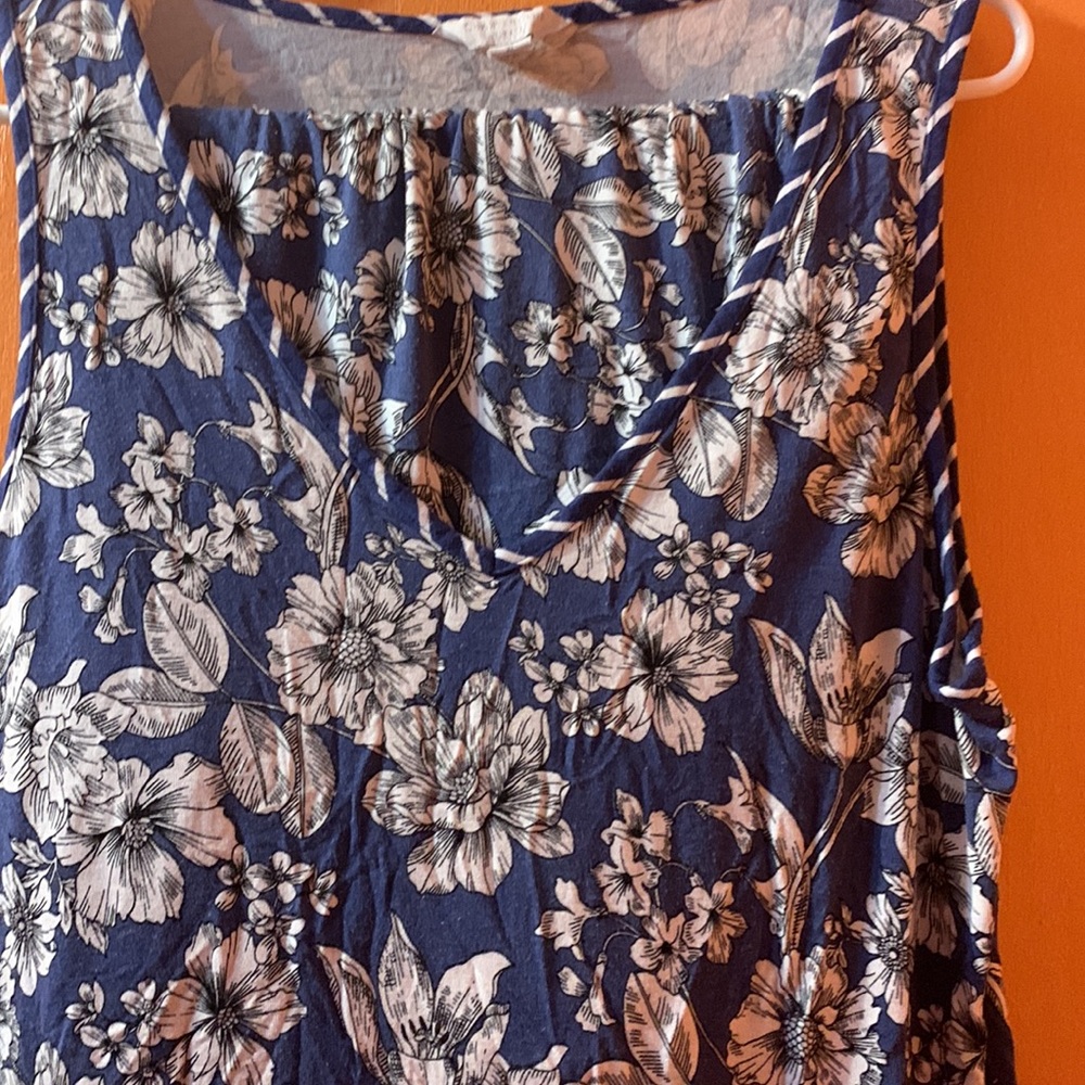 Charter Club Intimates Blue Floral 2Piece Lounge/Pj’ Set Size XL w/ pockets